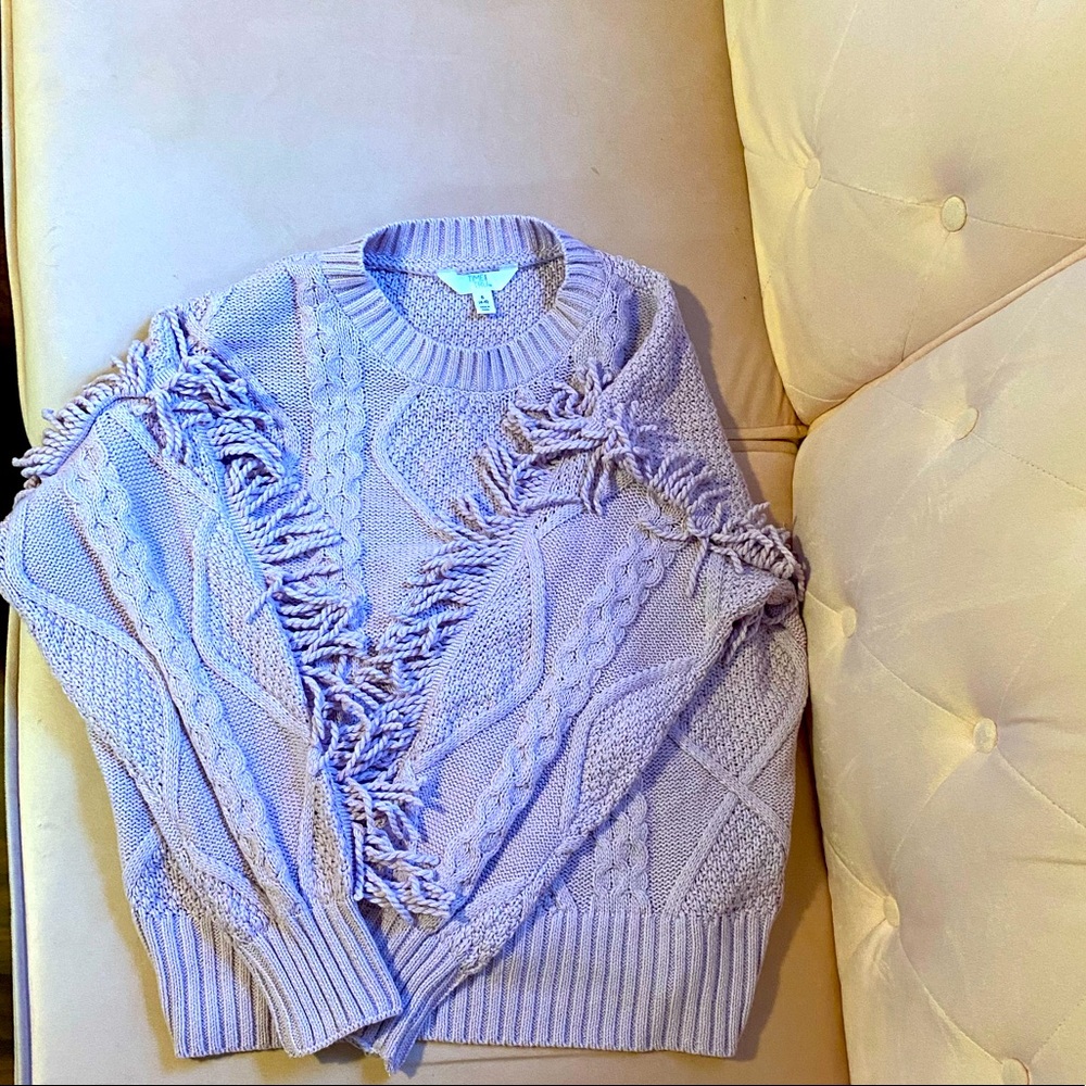 Fringe Lilac Oversized Sweater